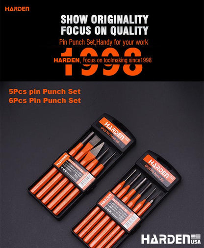 Jogo de Punções Harden em Aço Cromo-Vanádio