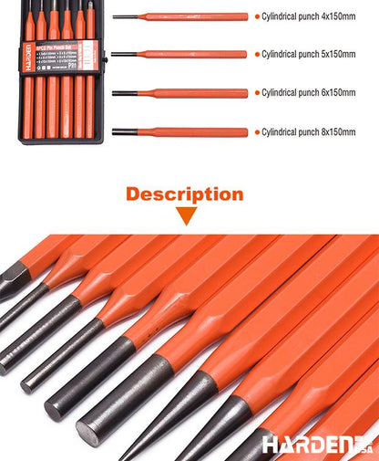 Jogo de Punções Harden em Aço Cromo-Vanádio