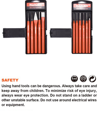 Jogo de Punções Harden em Aço Cromo-Vanádio