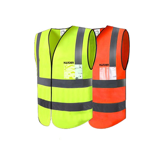 Colete Refletivo de Segurança HARDEN – Alta Visibilidade, Poliéster 120g, Fita Refletiva 5 cm, com Bolso para Crachá (Certificação EN471)