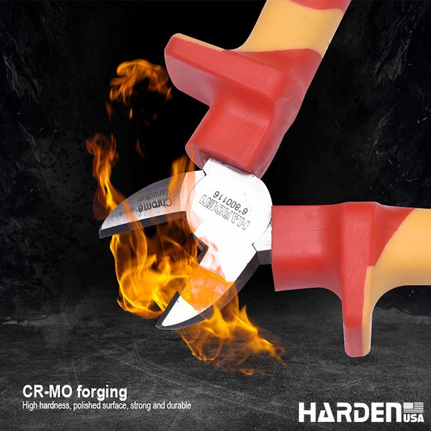 Alicate Bico Longo Isolado Harden – Aço CRV, Certificação VDE/GS e Cabo Ergonômico