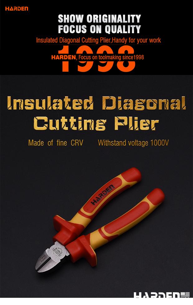 Alicate Bico Longo Isolado Harden – Aço CRV, Certificação VDE/GS e Cabo Ergonômico