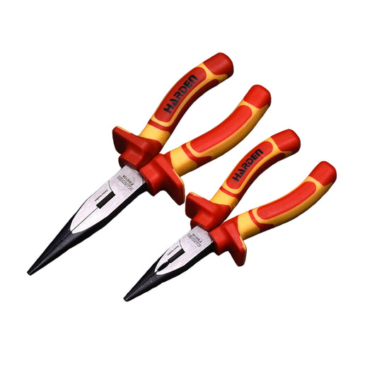 Alicate Bico Longo Isolado Harden – Aço CRV, Certificação VDE/GS e Cabo Ergonômico