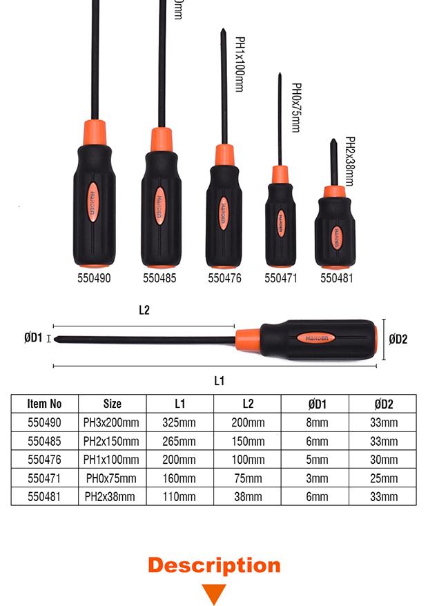 Chaves Phillips HARDEN com Cabo Emborrachado PH1, PH2 e PH3 – Uso Profissional