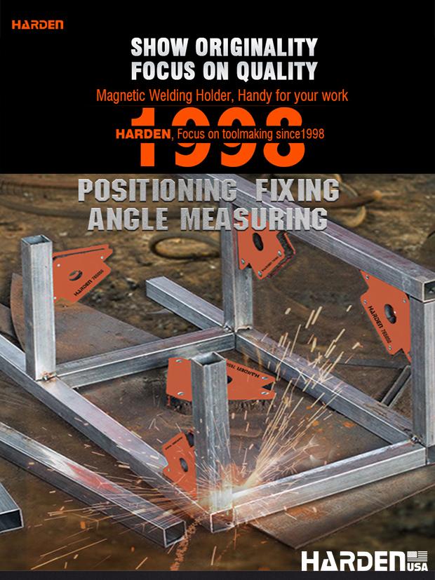 Kit Esquadros Magnéticos para Solda HARDEN com 4 Peças para Alinhamento Preciso