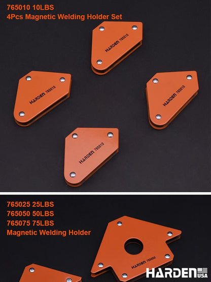 Kit Esquadros Magnéticos para Solda HARDEN com 4 Peças para Alinhamento Preciso