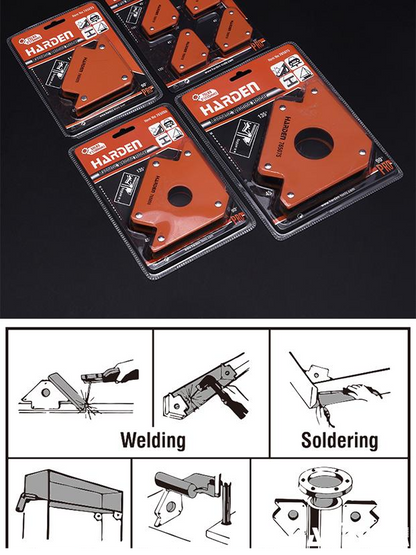 Kit Esquadros Magnéticos para Solda HARDEN com 4 Peças para Alinhamento Preciso