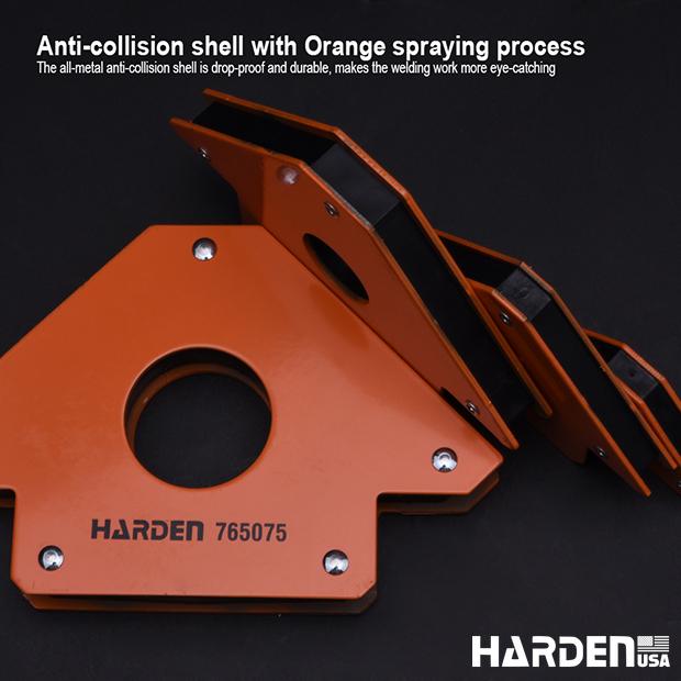 HARDEN Suporte Magnético de Solda — Aço Carbono com Ângulos 45° / 90° / 135° para Fixação Metálica Profissional