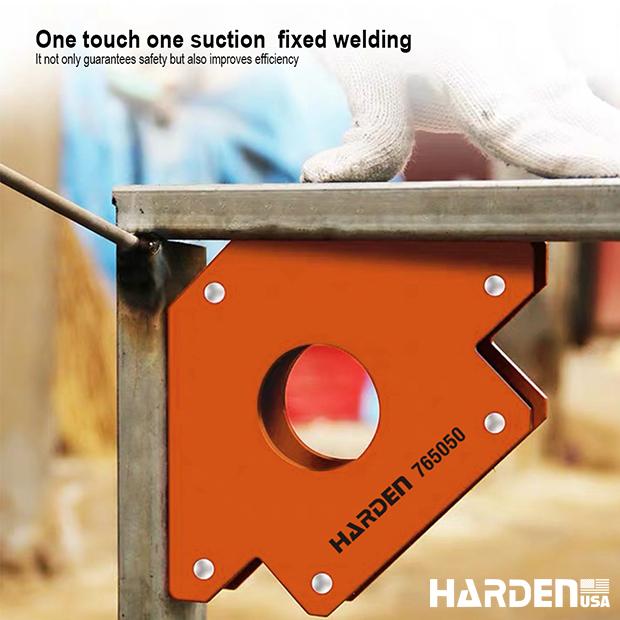 HARDEN Suporte Magnético de Solda — Aço Carbono com Ângulos 45° / 90° / 135° para Fixação Metálica Profissional