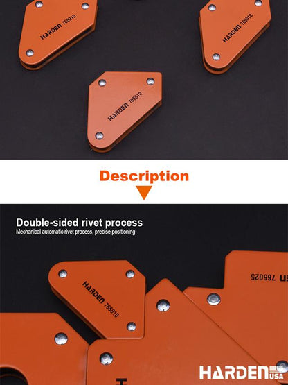 HARDEN Suporte Magnético de Solda — Aço Carbono com Ângulos 45° / 90° / 135° para Fixação Metálica Profissional