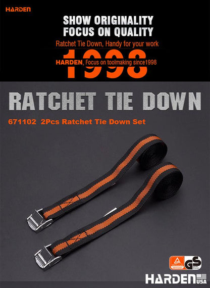 Conjunto de Cintas com Catraca HARDEN 25 mm x 2.500 mm para Amarração de Cargas