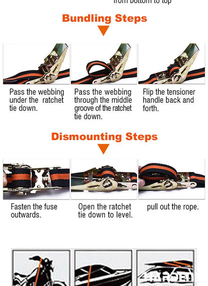 Conjunto de Cintas com Catraca HARDEN 25 mm x 2.500 mm para Amarração de Cargas