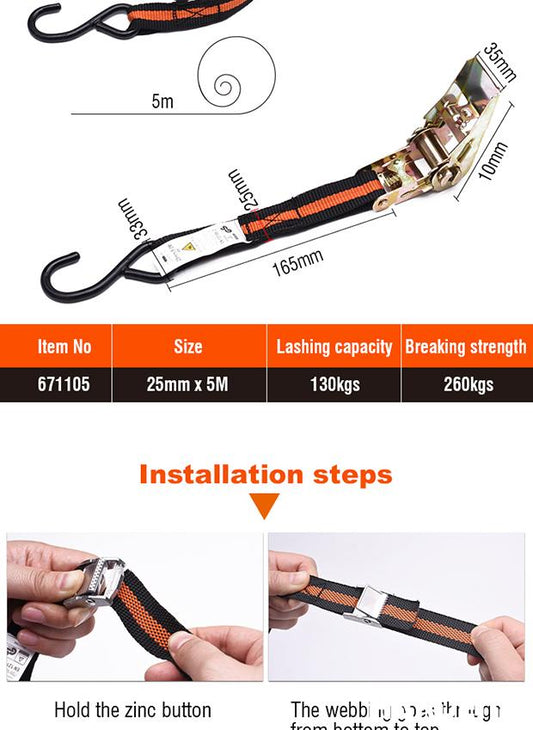 Conjunto de Cintas com Catraca HARDEN 25 mm x 2.500 mm para Amarração de Cargas
