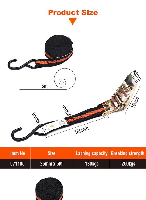 Cinta com Catraca HARDEN 25 mm x 5.000 mm para Amarração de Cargas