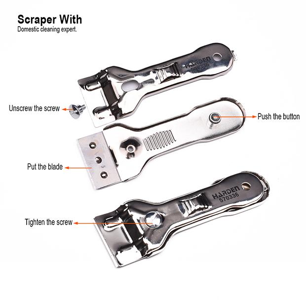 Scraper com 5 Lâminas de Substituição HARDEN – Corpo de Metal para Remoção Eficiente