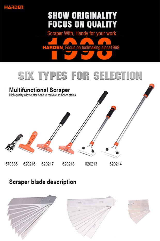 Scraper com 5 Lâminas de Substituição HARDEN – Corpo de Metal para Remoção Eficiente