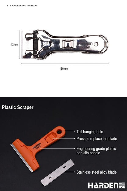 Scraper com 5 Lâminas de Substituição HARDEN – Corpo de Metal para Remoção Eficiente