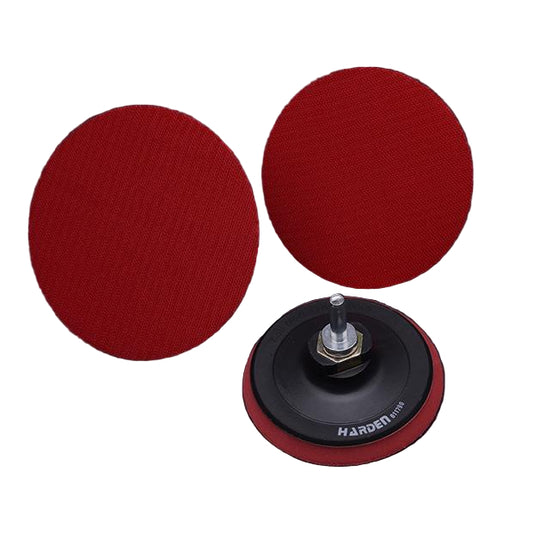 Base de Apoio com Velcro HARDEN – Modelos 100 mm, 115 mm e 125 mm – Encaixe M10/M14 para Lixadeira e Furadeira