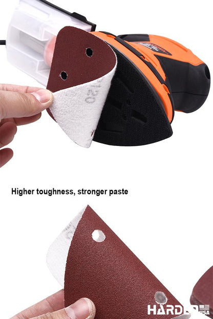 Disco Triangular com Velcro HARDEN – Óxido de Alumínio para Lixamento de Madeira e Aço (10 Peças por Cartela)