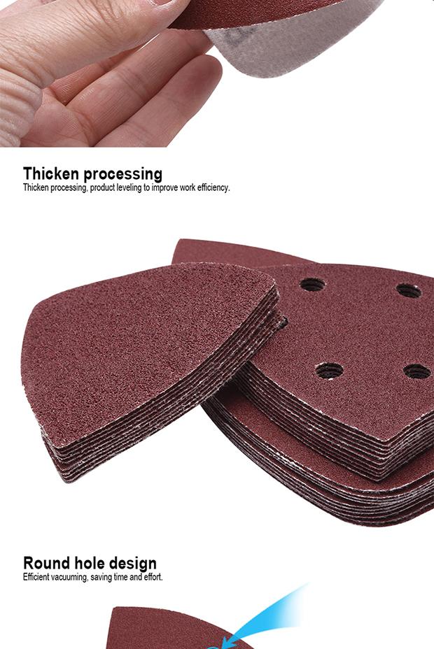 Disco Triangular com Velcro HARDEN – Óxido de Alumínio para Lixamento de Madeira e Aço (10 Peças por Cartela)