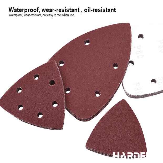 Kit com 10 Discos Triangulares Abrasivos HARDEN 100x140mm para Aço e Madeira com Velcro - 4 Granulações