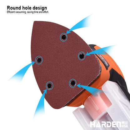 Kit com 10 Discos Triangulares Abrasivos HARDEN 100x140mm para Aço e Madeira com Velcro - 4 Granulações