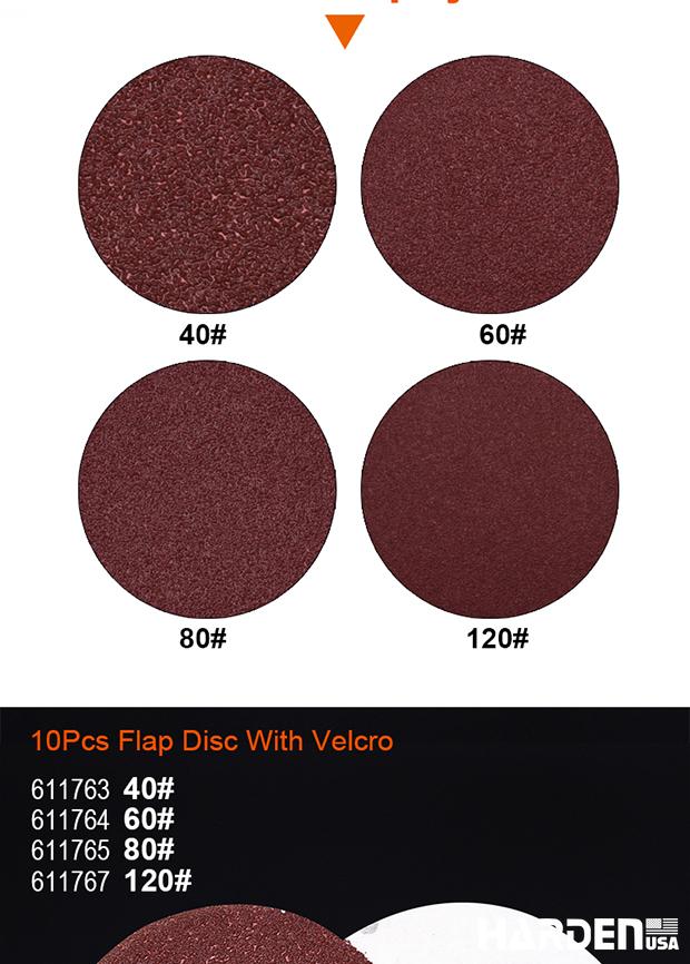 HARDEN Disco Flap com Velcro para Lixamento Profissional – Alumina, Aço, Madeira e Concreto