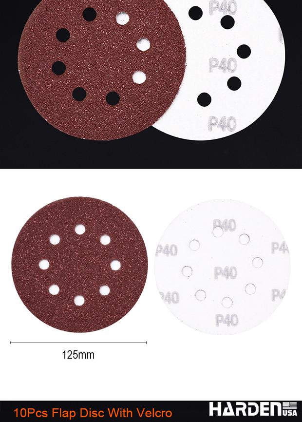 HARDEN Disco Flap com Velcro para Lixamento Profissional – Alumina, Aço, Madeira e Concreto