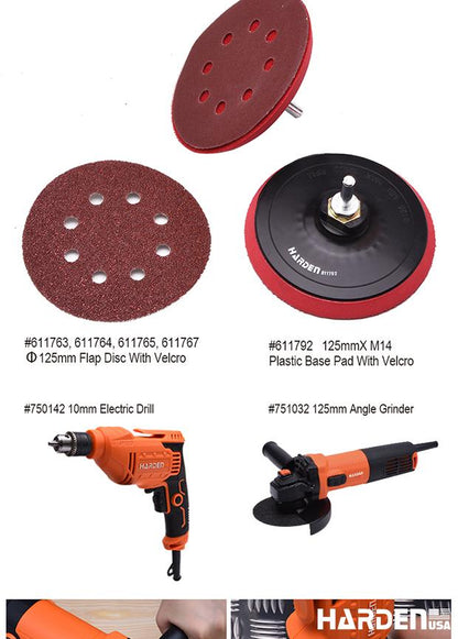 HARDEN Disco Flap com Velcro para Lixamento Profissional – Alumina, Aço, Madeira e Concreto