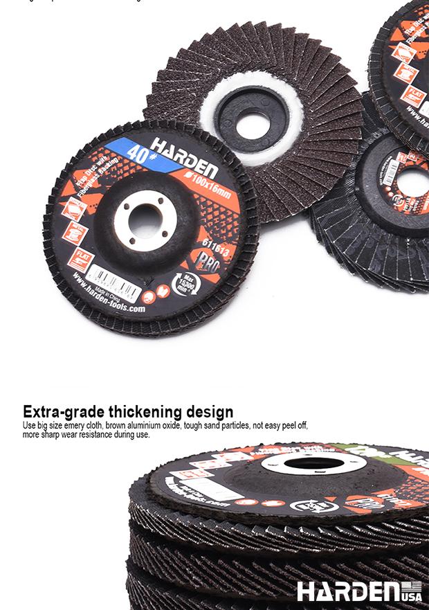 Disco Flap Curvo HARDEN 100 mm x 16 mm – Lixa Lamela para Metal e Madeira com Suporte de Fibra