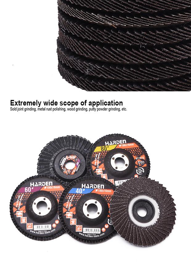 Disco Flap Curvo HARDEN 100 mm x 16 mm – Lixa Lamela para Metal e Madeira com Suporte de Fibra