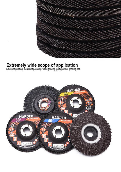 Disco Flap Curvo HARDEN 100 mm x 16 mm – Lixa Lamela para Metal e Madeira com Suporte de Fibra
