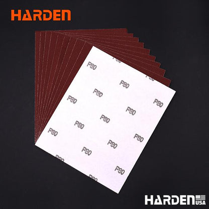 HARDEN Lixa 230×280 mm – Folha Abrasiva em Óxido de Alumínio para Madeira, Móveis e Acabamento Profissional