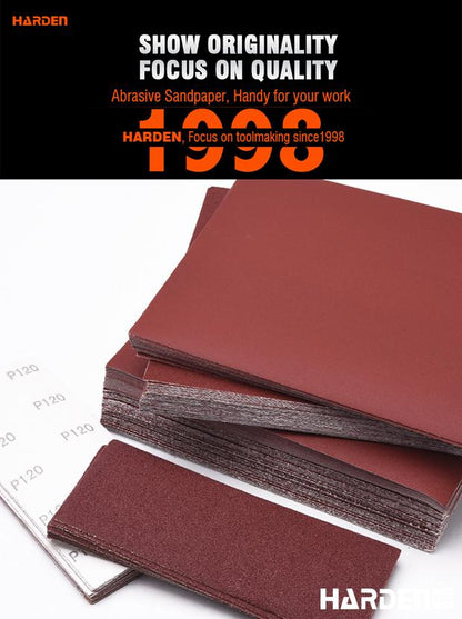 HARDEN Lixa 230×280 mm – Folha Abrasiva em Óxido de Alumínio para Madeira, Móveis e Acabamento Profissional