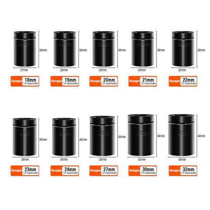 Soquete de Impacto HARDEN 1/2" (12,7 mm) – Aço CrMo, 6 Pontos, Uso com Chave de Impacto
