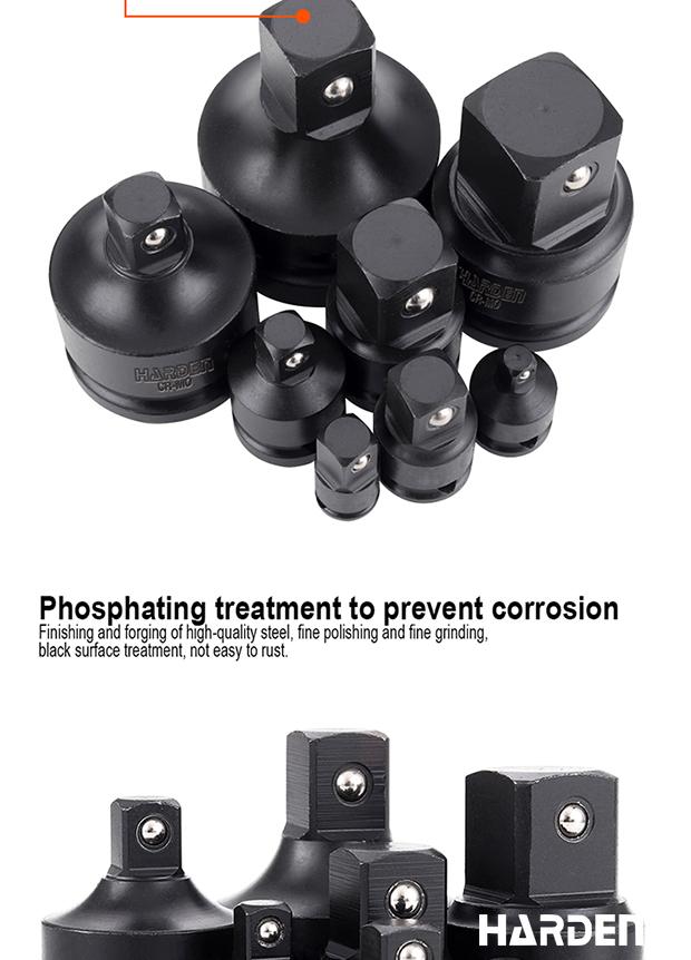 Adaptador de Impacto HARDEN 1/2” Fêmea x 3/8” Macho em Aço Cromo Molibdênio