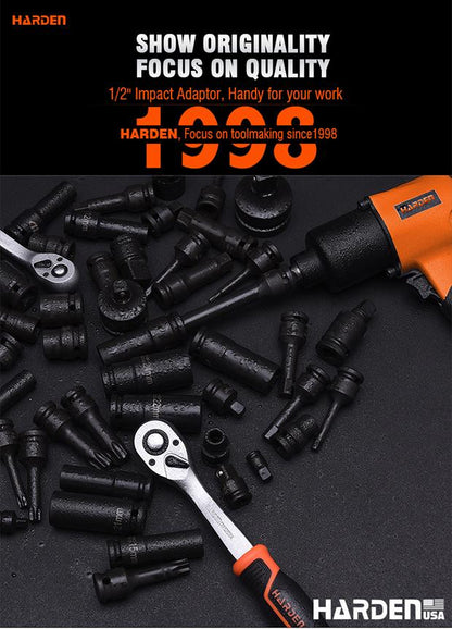 Adaptador de Impacto HARDEN 1/2” Fêmea x 3/4” Macho em Aço Cromo Molibdênio