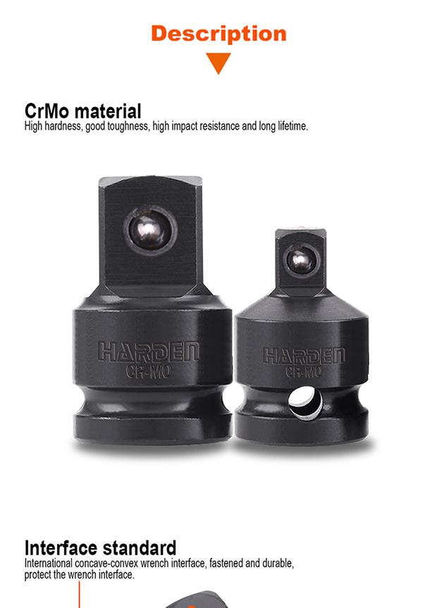 Adaptador de Impacto HARDEN 1/2” Fêmea x 3/4” Macho em Aço Cromo Molibdênio