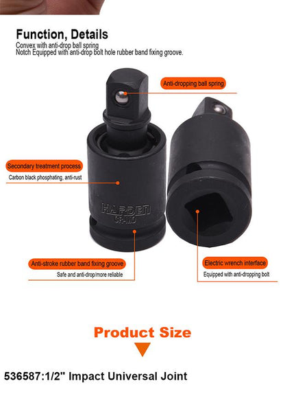 Junta Universal de Impacto HARDEN 1/2” (12,7 mm) em Aço Cromo Molibdênio