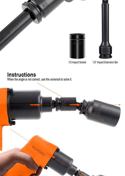 Junta Universal de Impacto HARDEN 1/2” (12,7 mm) em Aço Cromo Molibdênio