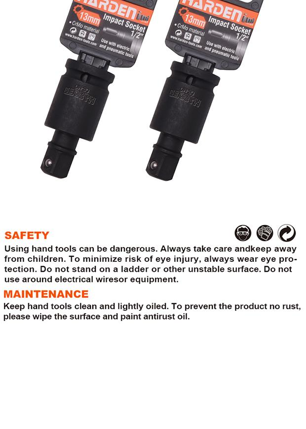 Junta Universal de Impacto HARDEN 1/2” (12,7 mm) em Aço Cromo Molibdênio