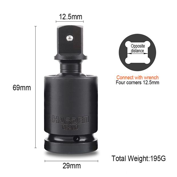 Junta Universal de Impacto HARDEN 1/2” (12,7 mm) em Aço Cromo Molibdênio