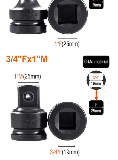 Conjunto de Adaptadores de Impacto HARDEN 8 Peças – Alta Resistência e Precisão