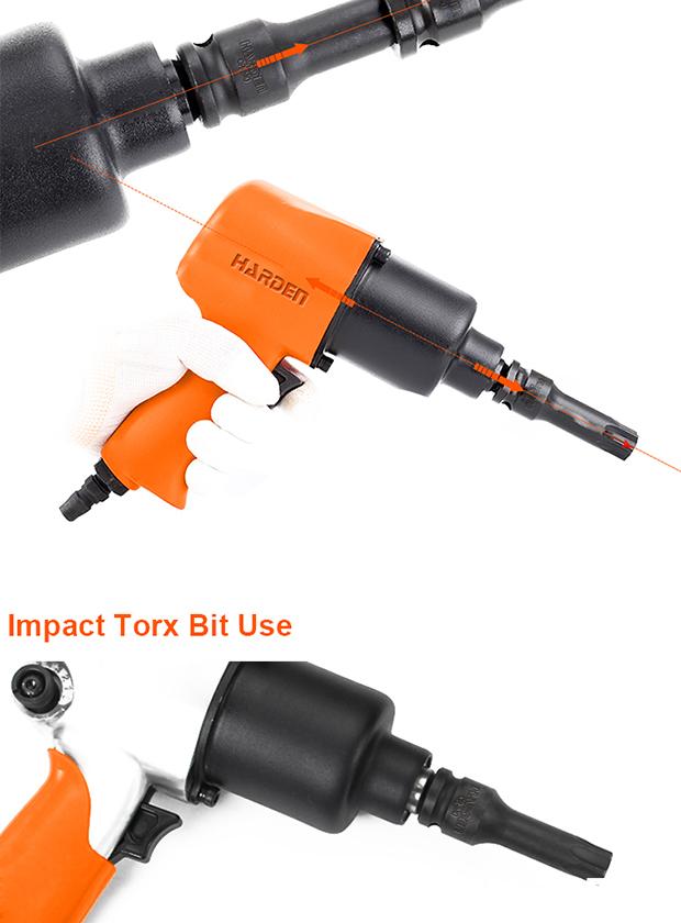 Jogo de Pontas Torx de Impacto HARDEN 1/2” (12,7 mm) com 8 Peças em Aço Cromo Molibdênio