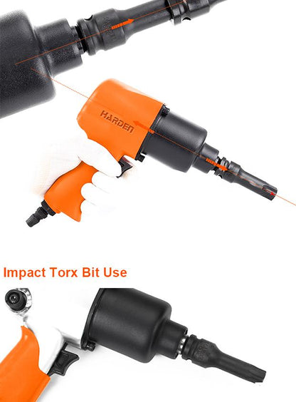 Jogo de Pontas Torx de Impacto HARDEN 1/2” (12,7 mm) com 8 Peças em Aço Cromo Molibdênio