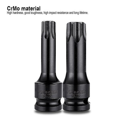 Jogo de Pontas Torx de Impacto HARDEN 1/2” (12,7 mm) com 8 Peças em Aço Cromo Molibdênio