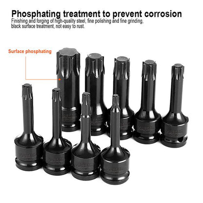 Jogo de Pontas Torx de Impacto HARDEN 1/2” (12,7 mm) com 8 Peças em Aço Cromo Molibdênio