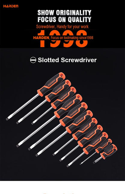 Chave de Fenda HARDEN com Cabo TPR – Aço CR-V 6150 Temperado (modelos variados)