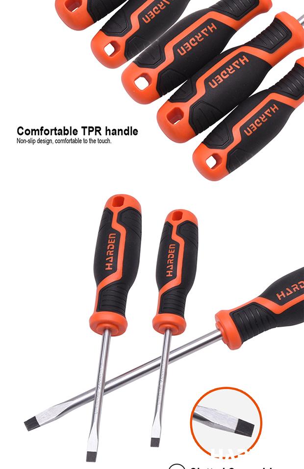 Chave de Fenda HARDEN com Cabo TPR – Aço CR-V 6150 Temperado (modelos variados)