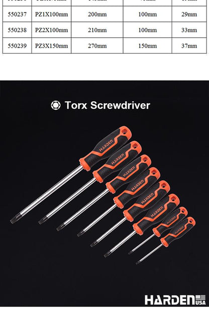 Chave Torx Harden com Cabo Soft TPR – Alta Resistência em CR-V 6150 para Uso Profissional